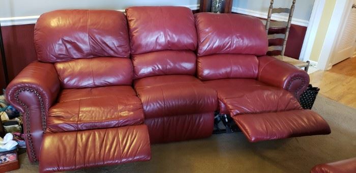 Italian Leather Reclining Couch
