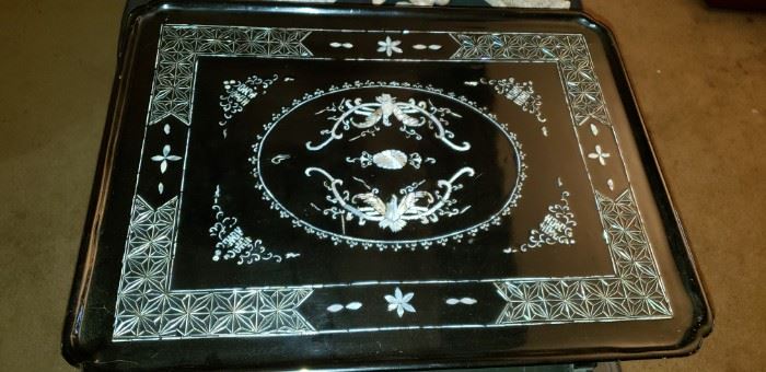 Mother of Pearl Inlay Tray Table