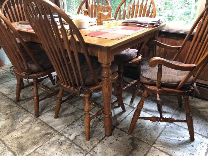 oak kitchen table set