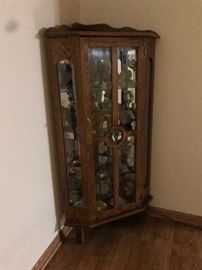 oak curio cabinet