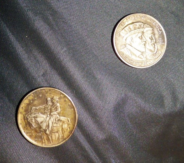 90% Silver half dollar Stone Mountain & Huguenot Coins