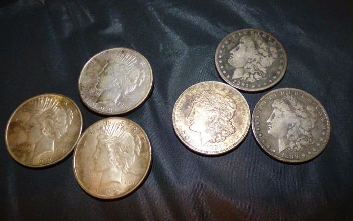 90% Silver Silver Peace & Morgan Dollar Coins