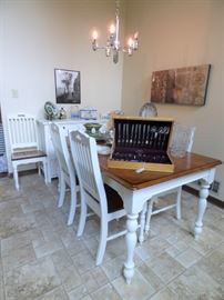 Farmhouse style table with 6 chairs