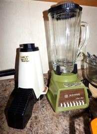 Vintage "Avocado Green" Waring Blender with Ice Crusher Attachment