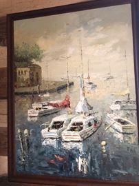 Oil Painting Sail Boats