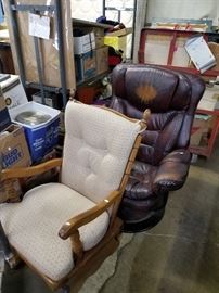 Leather chair and glider