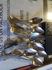 Coin silver spoons (90% silver) each weight 15+ grams