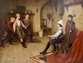 Harry Brooker (British, 1848-1940)
Children at Play, 1903
Oil on canvas
Signed Harry Brooker and dated (lower left)
28 x 36 inches.
