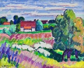 Louis Neillot (French, 1898-1973)
La Verger a Saulcet, 1968
Oil on canvas
Signed L Neillot and dated (lower left)
14 1/8 x 17 1/8 inches.
