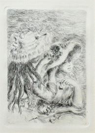 Pierre-Auguste Renoir (French, 1841-1919)
Le Chapeau Épinglé 
Etching on paper
Signed in the plate Renoir (lower left)
6 x 4 ½ inches.
