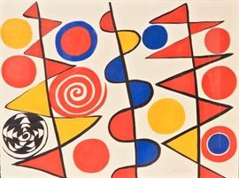 Pennants
Alexander Calder (American, 1898-1976)
Size (h w d): 23 x 31 in
Medium: Lithograph on paper
Subject Matter: abstract
Framed Size (h w d): 26 x 34 in
Creation Date: January 01 1965

