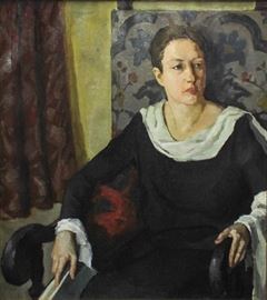 Tunis Ponsen
Dutch/American, 1891-1968
Size: 36 x 32 in
Framed: 41 x 37 in
Oil on canvas
Signed (lower right)
Titled (verso