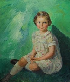 Pauline Palmer
American, 1867-1938
Size: 31 x 27 in.
Framed: 40 x 35 in.
Oil on masonite
Signed (lower left)
Titled (verso)