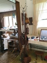 vintage muzzle load leather shoulder bags