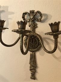 Pair of brass sconces