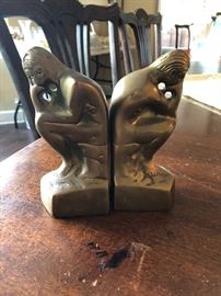 Brass "Thinker" bookends