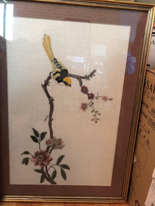  Blossom with Yellow Finch Depicting a spring motif in the Asian taste, 
