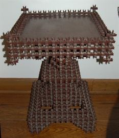Tramp art crown of thorns table #2