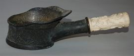 Chinese charoal fired iron with carved bone handle