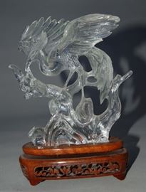 Carved quartz phoenix