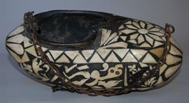 Beggar bowl, wood with bone inlay, possibly Turkoman