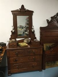 Antique dresser with teardrop drawer pulls