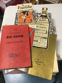 Large collection of vintage restaurant menus