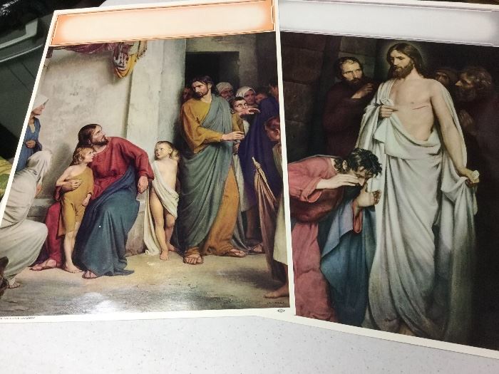High quality lithographs. Suffer the little children. The doubting Thomas.