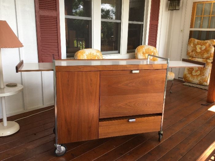 One of a kind.....George Nelson for Herman Miller bar buffet with leaves extended. Thermoelectric unit by Sears. This will be shown by appointment.