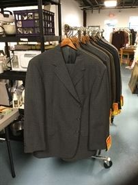 NEW men’s suits, sport jackets range in size from 40S to 48L. We don’t have all sizes.