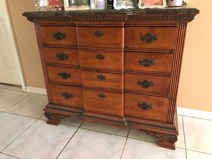 Federal style buffet with marble top