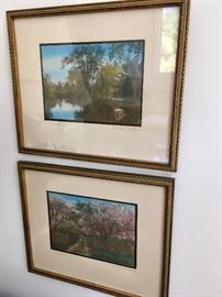 pair of framed  Wallace Nutting prints 
