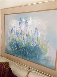 Large oil on canvas of Iris