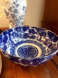 antique Flow Blue bowl