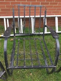 4 Fantastic Metal and Wood mid century outdoor chair