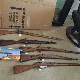 World war 2 and other antique firearms.   2 Polish,