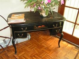 oriental inlay on black lacquer