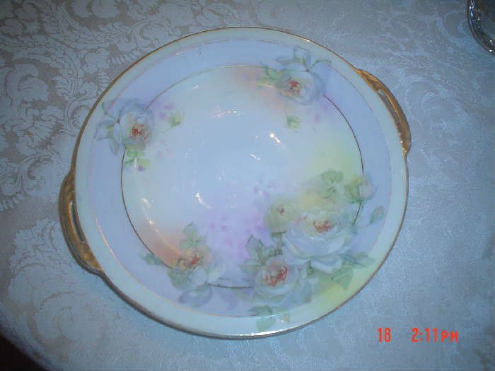 Prussian Royal Rudolstadt hand-painted cake plate 