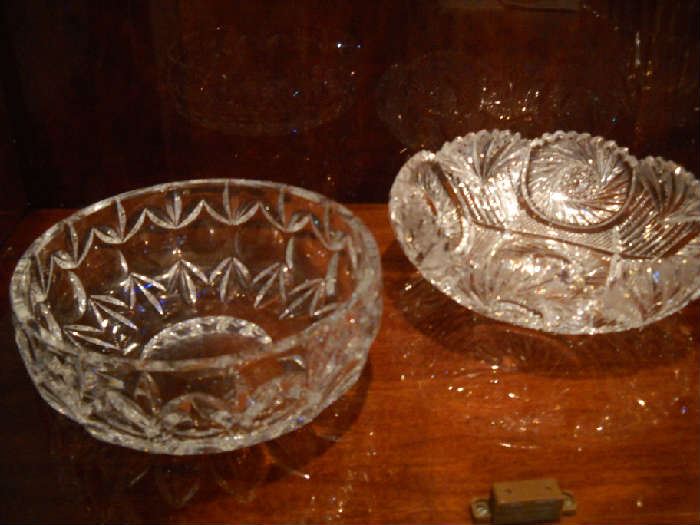 Beautifully cut lead crystal bowls
