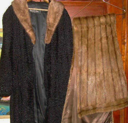 Vintage fur coat and stole