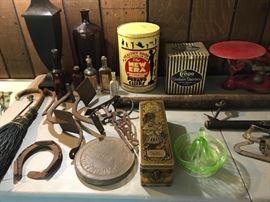 Sampling of the nice selection of tins, bottles and other antiques.