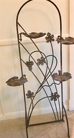 Wrought Iron Antique Grape Leaf Plant Stand