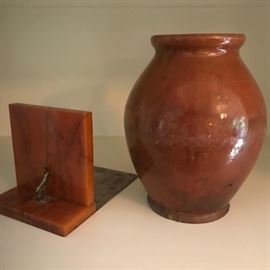 Bakelite Bookend Redware Jug