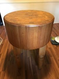 Butcher block table.