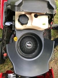 Craftsman T2200 riding lawnmower with accessories.