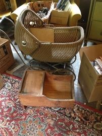 vintage wicker carriage
