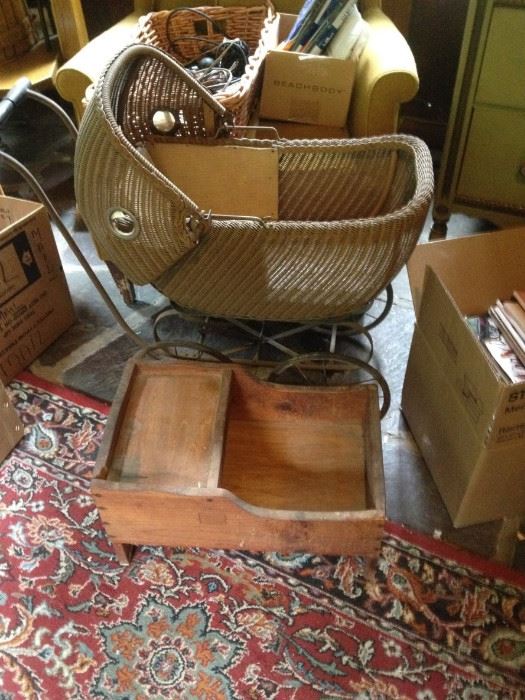 vintage wicker carriage