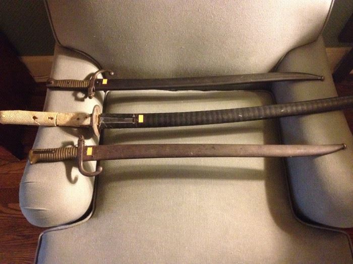engraved French bayonets - Japanese sword