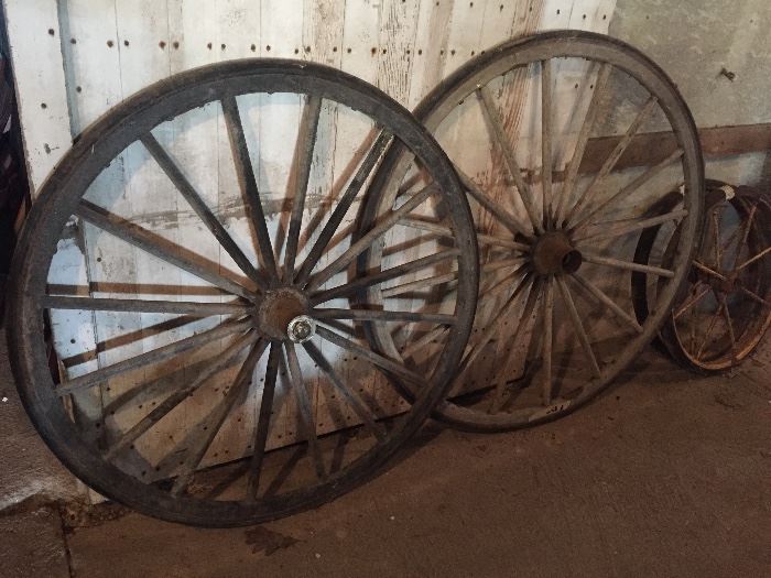 wood and metal wagon wheels