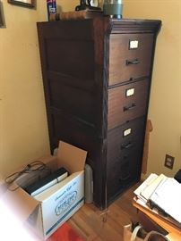 4 Drawer Antique Wood File Drawer $ 140.00